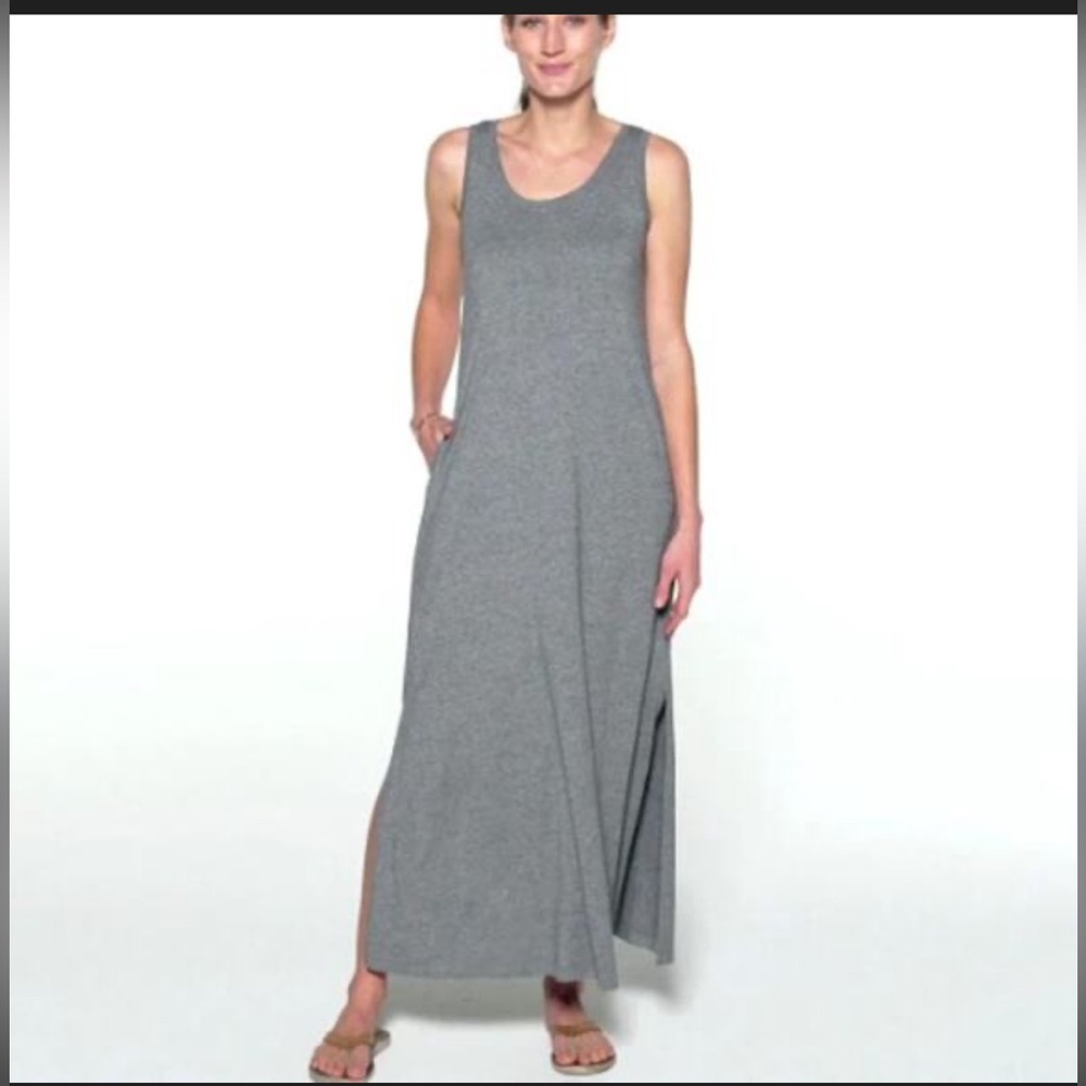 Free Fly Bamboo Heritage Midi Dress NWT Women's Sz Small Heathered Gray UPF 50+